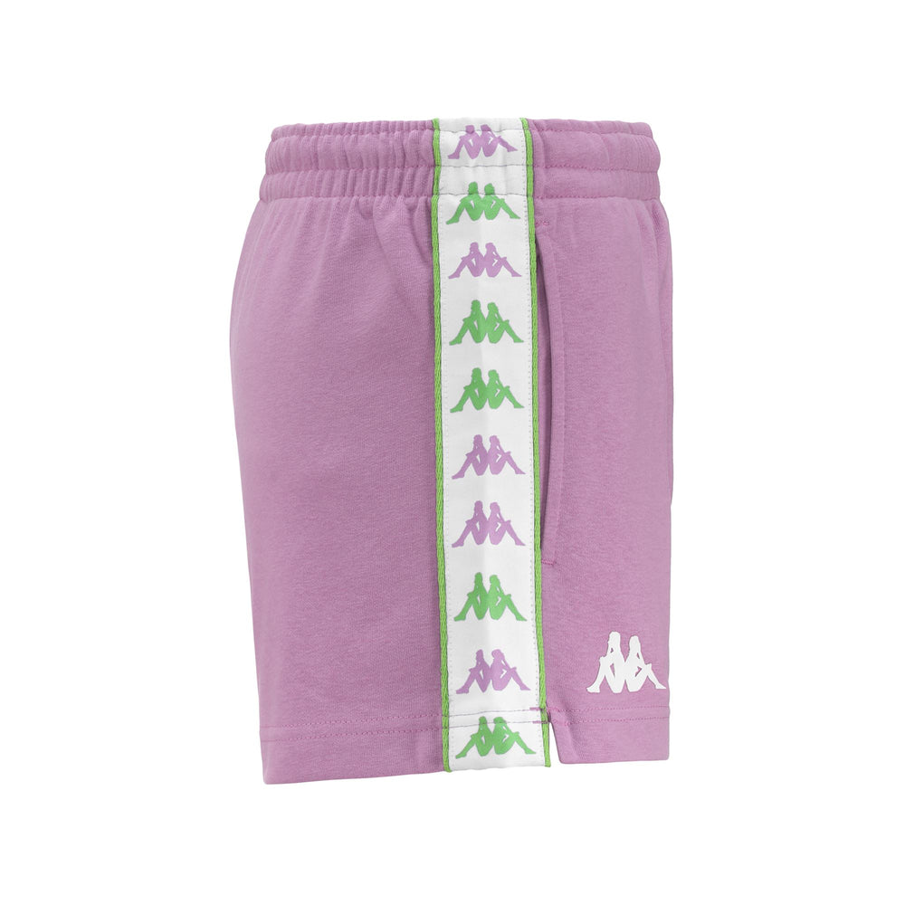 Shorts Woman 222 BANDA TREADYI Sport  Shorts VIOLET LILLA-WHITE-GREEN DUSTY Dressed Front (jpg Rgb)	
