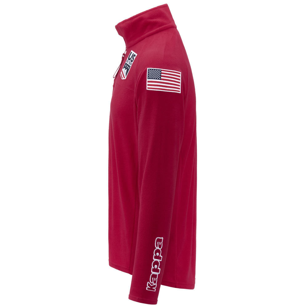 Fleece Unisex 6CENTO 687B US Jumper RED RACING Dressed Front (jpg Rgb)	