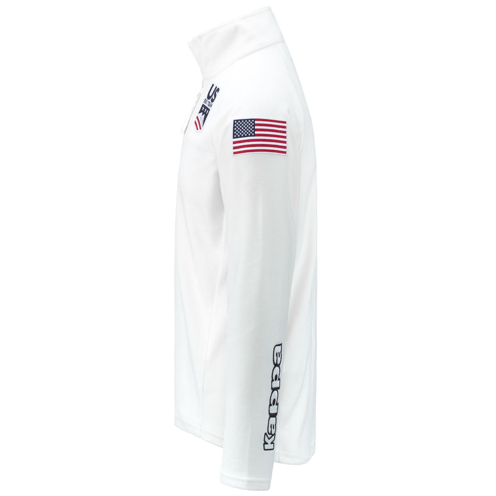 Fleece Unisex 6CENTO 687B US Jumper WHITE EGRET Dressed Front (jpg Rgb)	