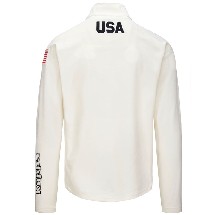 Fleece Unisex 6CENTO 687B US Jumper WHITE COCONUT Dressed Side (jpg Rgb)		