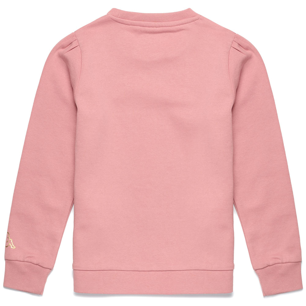 LOGO BISCOT KID Fleece Maglia Bambina PINK TAN