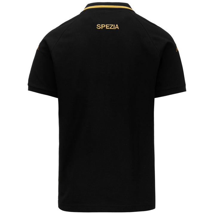 Polo Shirts Man AVRAZ SPEZIA Polo BLACK-GOLD Dressed Side (jpg Rgb)		