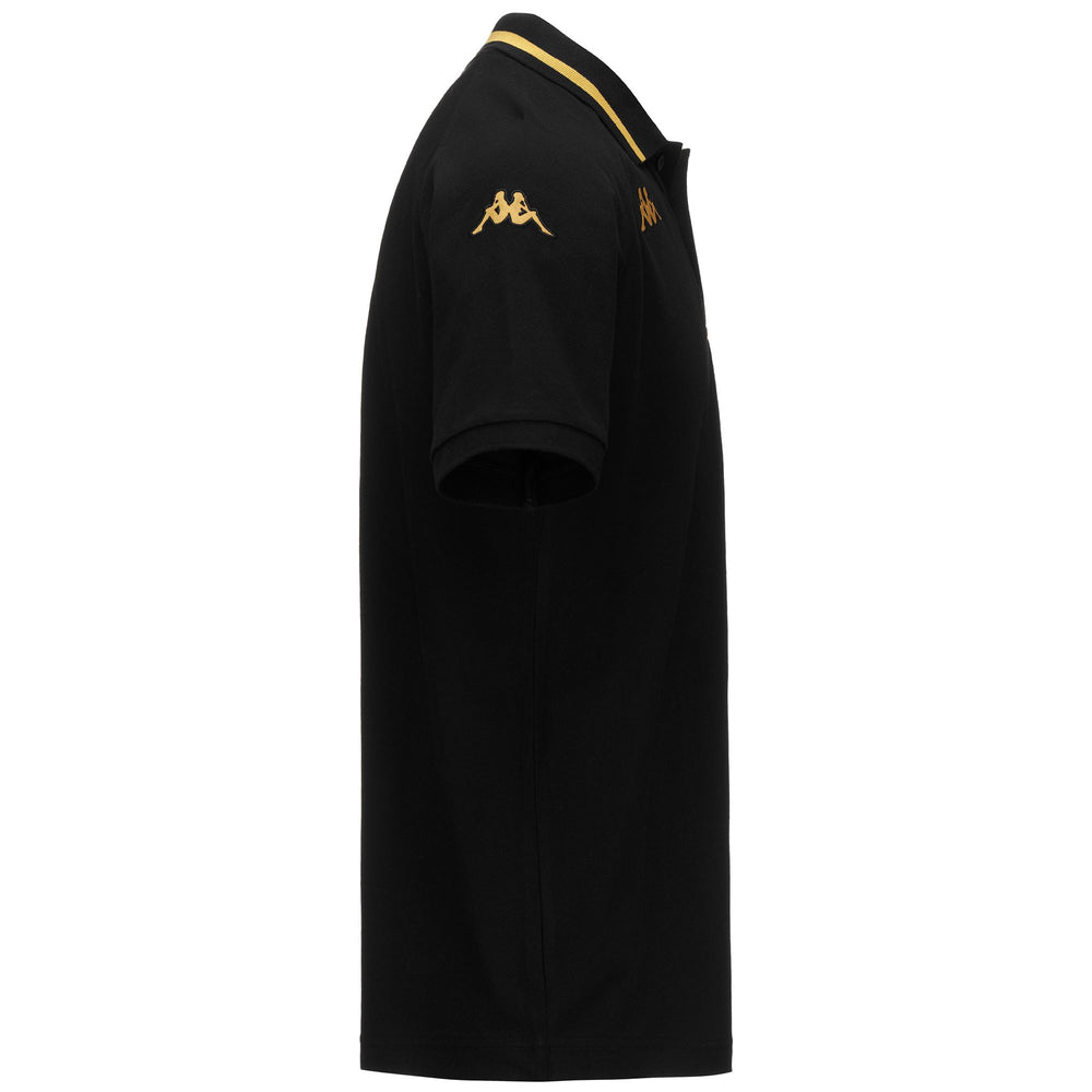 Polo Shirts Man AVRAZ SPEZIA Polo BLACK-GOLD Dressed Front (jpg Rgb)	