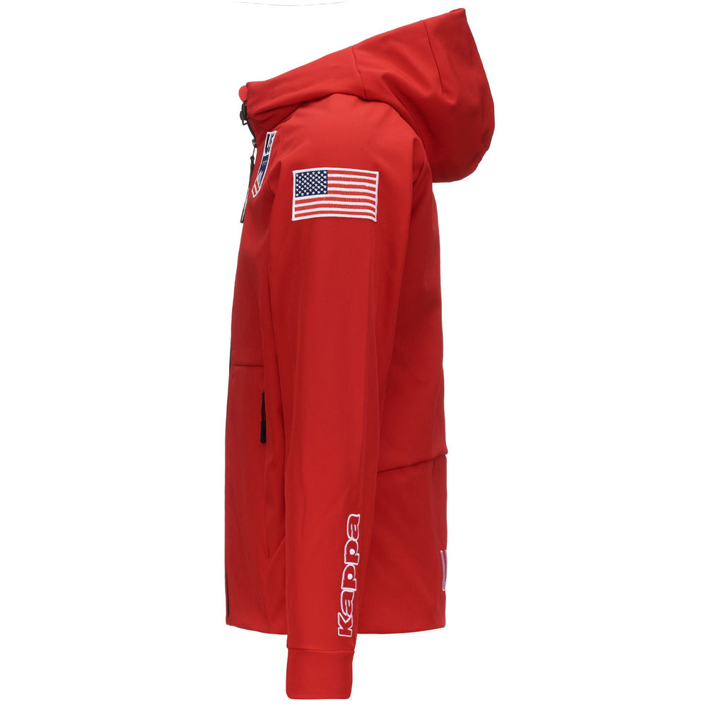 Fleece Unisex 6CENTO 687K US Jacket RED RACING Dressed Front (jpg Rgb)	