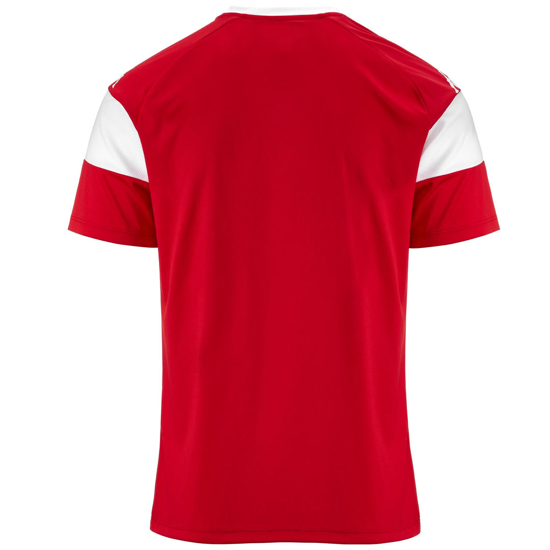 Active Jerseys Man KAPPA4FOOTBALL DARETO Shirt RED-WHITE Dressed Side (jpg Rgb)		
