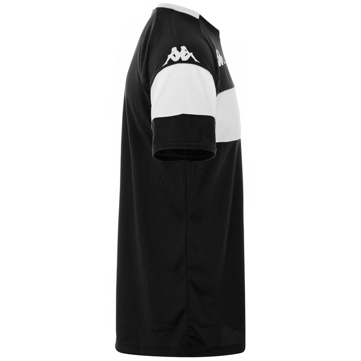 Active Jerseys Man KAPPA4FOOTBALL DARETO Shirt BLACK - WHITE Dressed Front (jpg Rgb)	