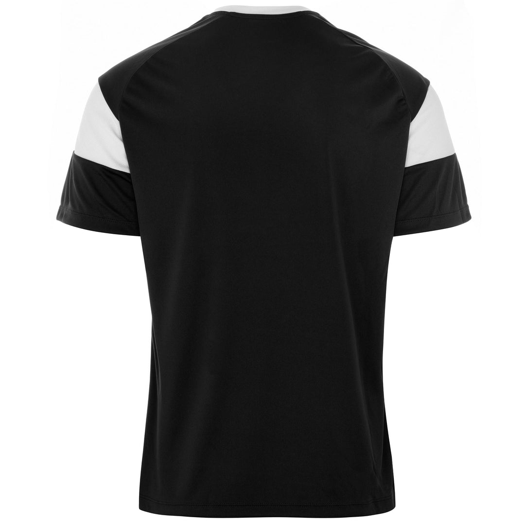 Active Jerseys Man KAPPA4FOOTBALL DARETO Shirt BLACK - WHITE Dressed Side (jpg Rgb)		
