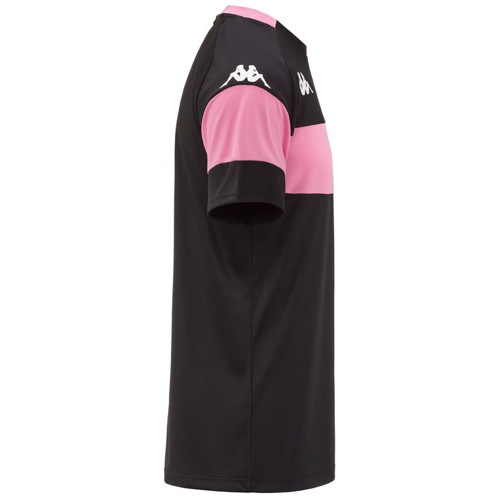 Active Jerseys Man KAPPA4FOOTBALL DARETO Shirt BLACK-PINK PRISM Dressed Front (jpg Rgb)	
