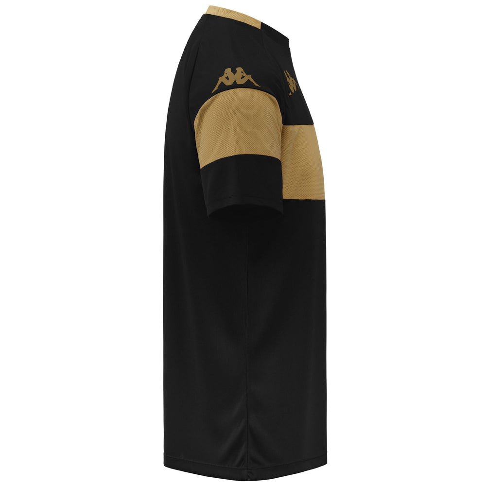 Active Jerseys Man KAPPA4FOOTBALL DARETO Shirt BLACK-GOLD Dressed Front (jpg Rgb)	
