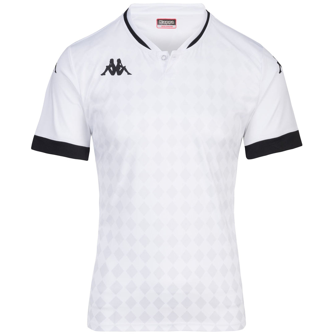 Active Jerseys Man KAPPA4FOOTBALL BOFI Polo Shirt WHITE-BLACK Photo (jpg Rgb)			