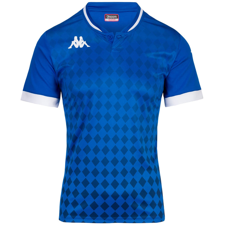 Active Jerseys Man KAPPA4FOOTBALL BOFI Polo Shirt BLUE SAPPHIRE - WHITE Photo (jpg Rgb)			