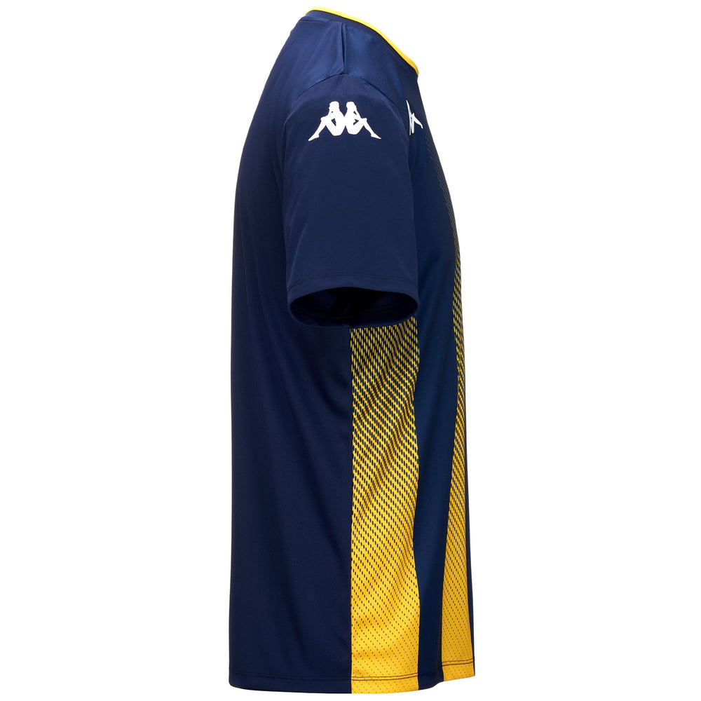 Active Jerseys Man KAPPA4FOOTBALL BUGO Shirt BLUE MARINE-YELLOW CHROME Dressed Front (jpg Rgb)	