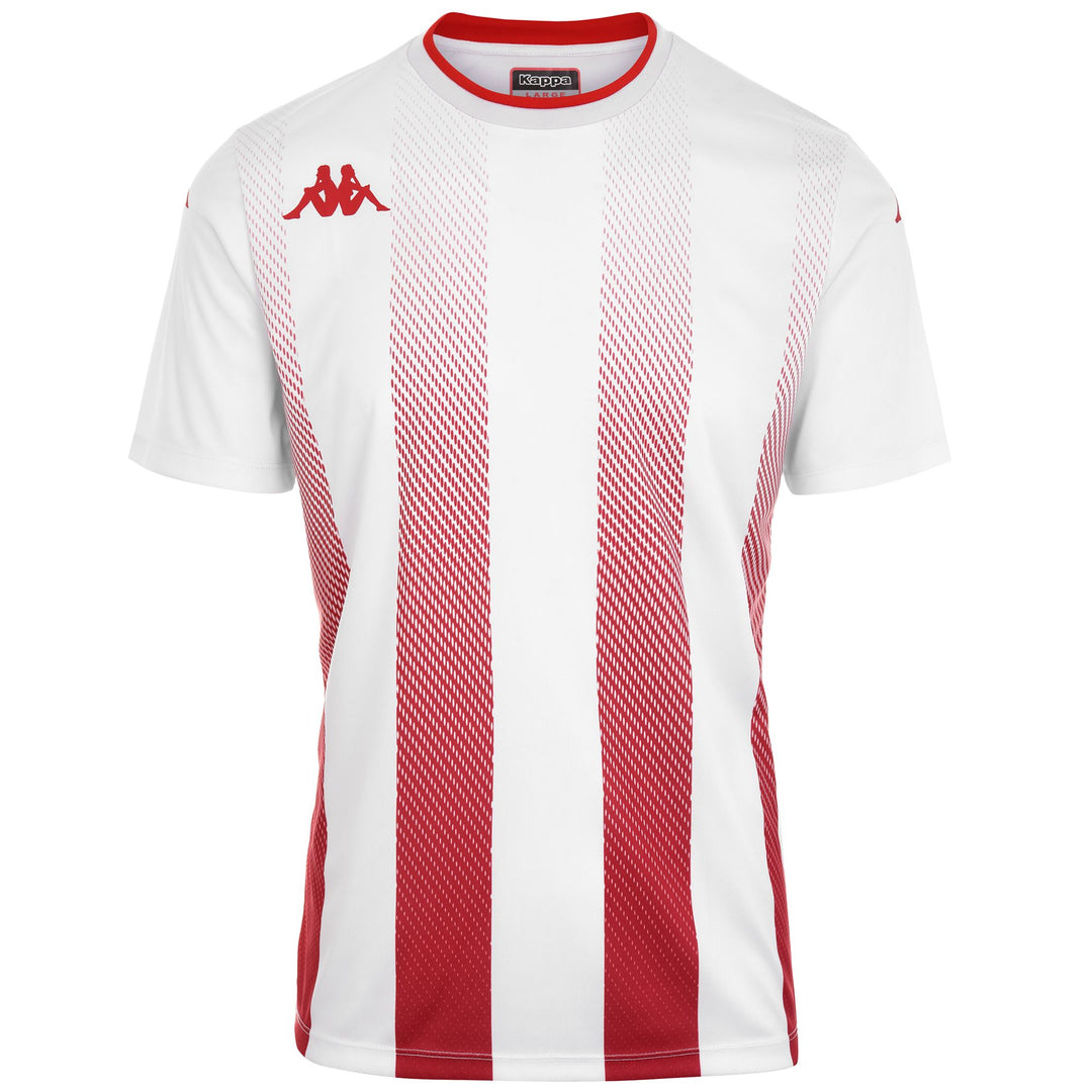 Active Jerseys Man KAPPA4FOOTBALL BUGO Shirt WHITE-RED Photo (jpg Rgb)			