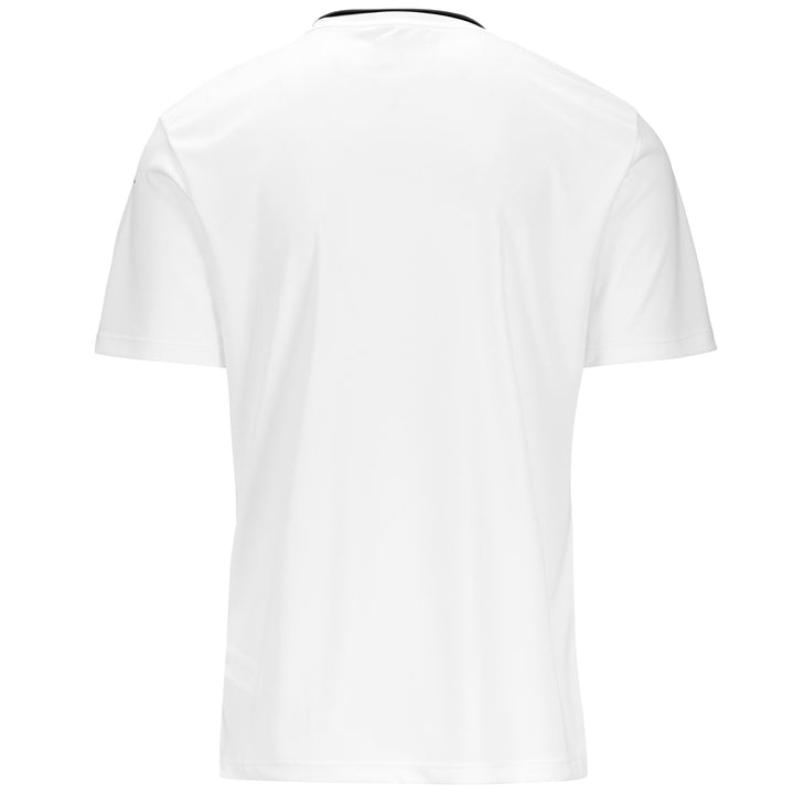 Active Jerseys Man KAPPA4FOOTBALL BUGO Shirt WHITE-BLACK Dressed Side (jpg Rgb)		