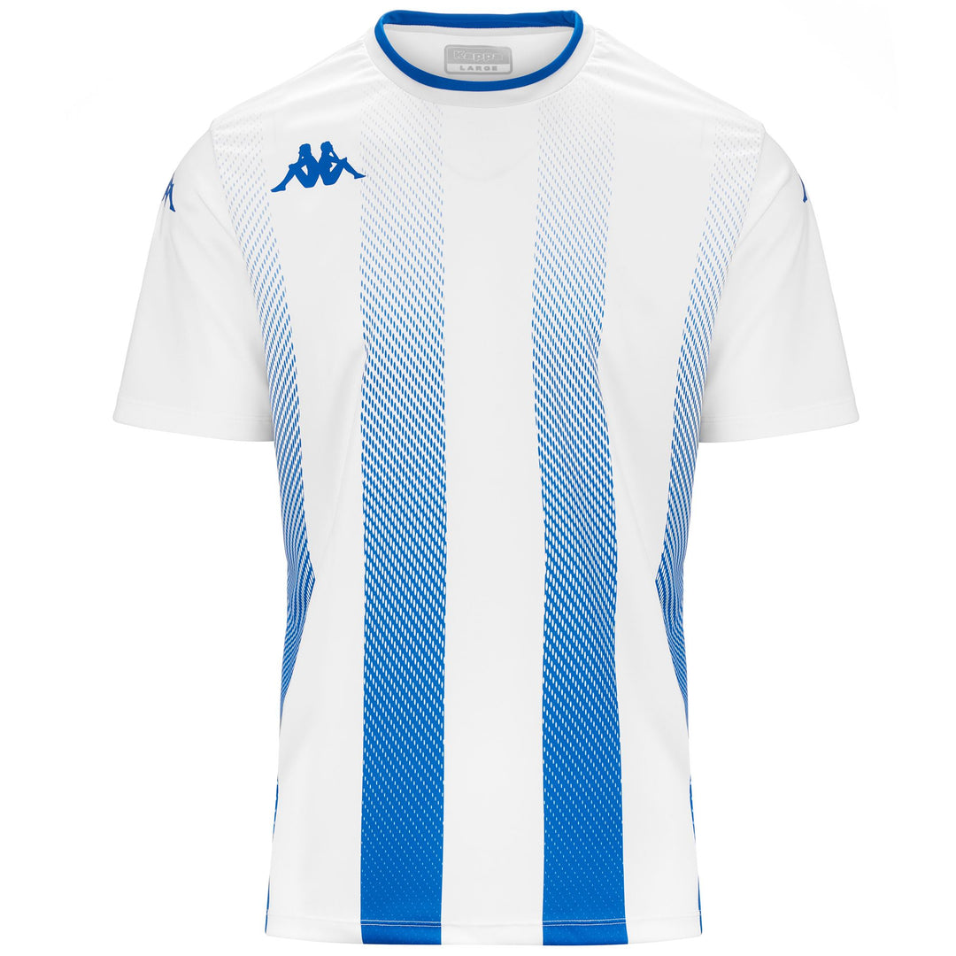 Active Jerseys Man KAPPA4FOOTBALL BUGO Shirt WHITE - BLUE SAPPHIRE Photo (jpg Rgb)			