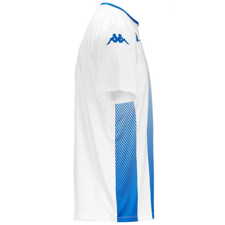 Active Jerseys Man KAPPA4FOOTBALL BUGO Shirt WHITE - BLUE SAPPHIRE Dressed Front (jpg Rgb)	