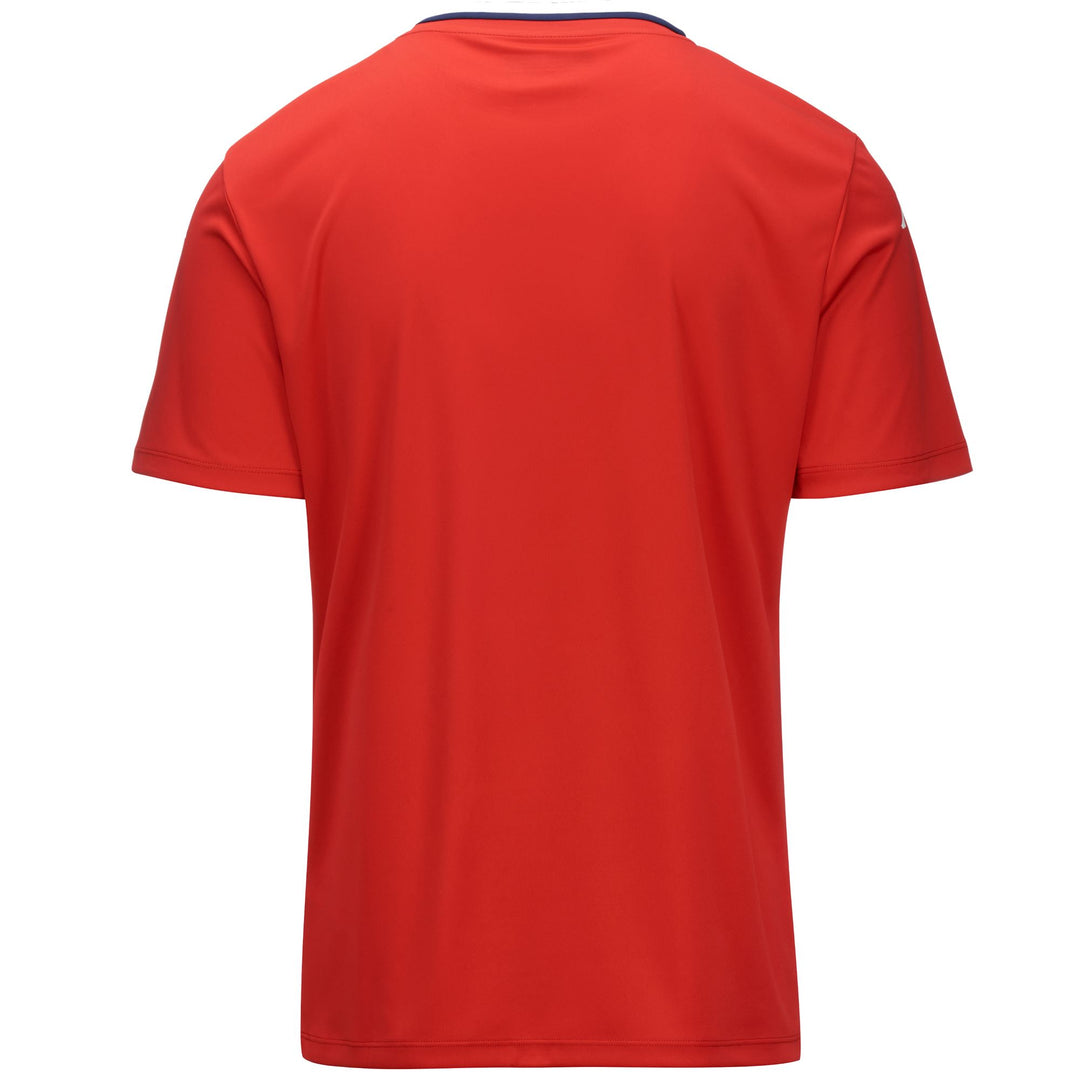 Active Jerseys Man KAPPA4FOOTBALL BUGO Shirt RED-BLUE MARINE Dressed Side (jpg Rgb)		