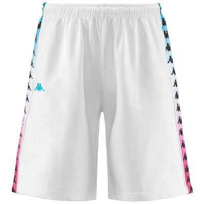 Shorts Man 222 BANDA TREADS DEGRADE Sport  Shorts WHITE-TURQUOISE-FUXIA | kappa Photo (jpg Rgb)			