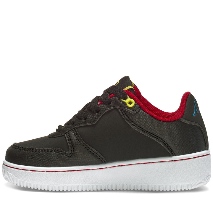 Sneakers Kid unisex LOGO MASERTA KID Low Cut BLACK-RED Dressed Side (jpg Rgb)		