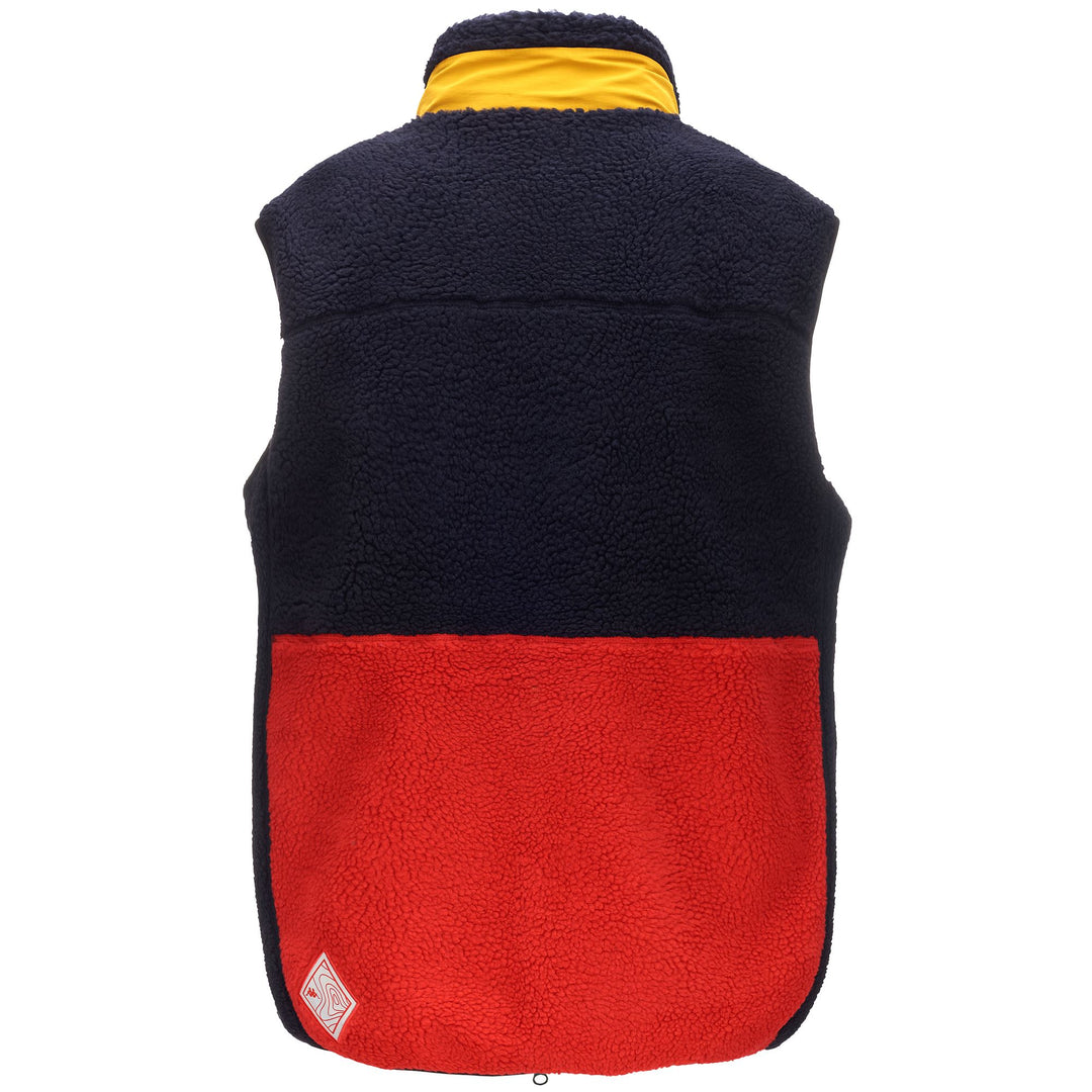 Fleece Man YARUXA Vest RED - BLUE DK. - YELLOW DK. - BLACK Dressed Side (jpg Rgb)		