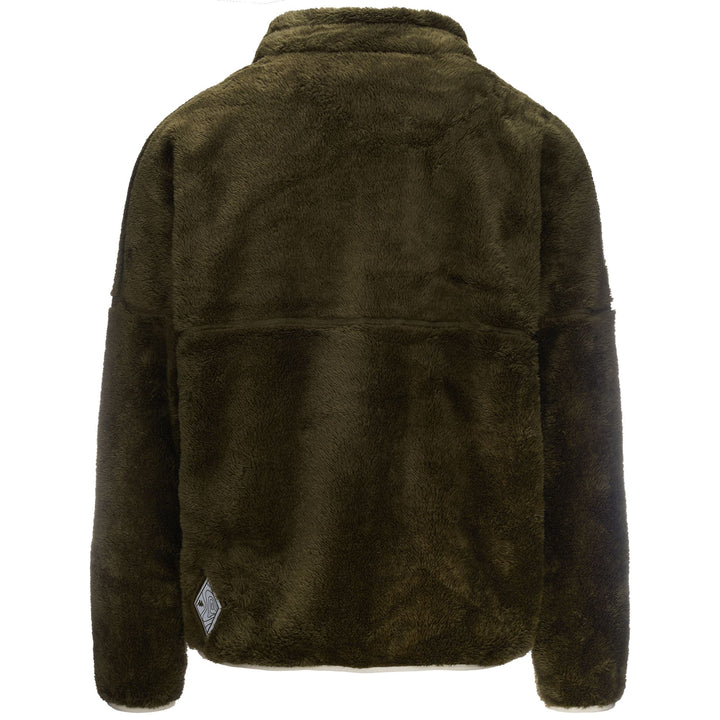 Fleece Unisex WOOLLY Jacket GREEN - BEIGE - BLACK Dressed Side (jpg Rgb)		