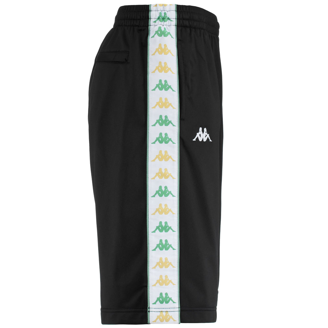 Shorts Man 222 BANDA TREADWELLZI Sport  Shorts BLACK-WHITE-GREEN DUSTY Dressed Front (jpg Rgb)	