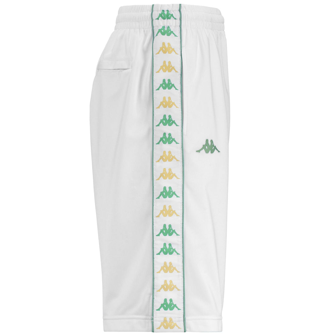 Shorts Man 222 BANDA TREADWELLZI Sport  Shorts WHITE-GREEN DUSTY-YELLOW ANISETTE Dressed Front (jpg Rgb)	