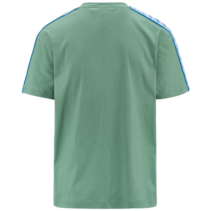 T-ShirtsTop Man 222 BANDA SIDONIO T-Shirt GREEN DUSTY-GREY LT-BLUE SMURF Dressed Side (jpg Rgb)		