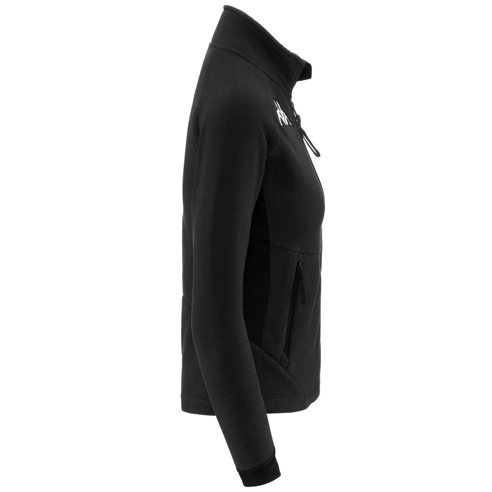 Fleece Woman 6CENTO 688N Jacket BLACK Dressed Front (jpg Rgb)	