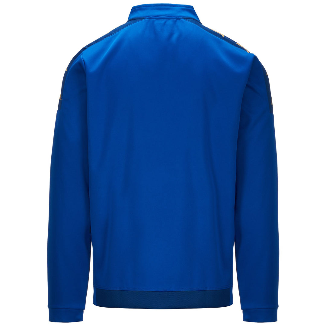 Fleece Man KAPPA4FOOTBALL GASSOLO Jumper BLUE SAPPHIRE-BLUE MD COBALT Dressed Side (jpg Rgb)		