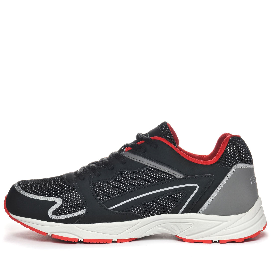 Sneakers Unisex SELEN Low Cut BLACK-RED Dressed Side (jpg Rgb)		
