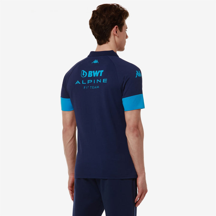 Polo Shirts Man SUPPORTER ANDOI ALPINE F1 Polo BLUE TWILIGHT - BLUE DRESDEN Detail Double				