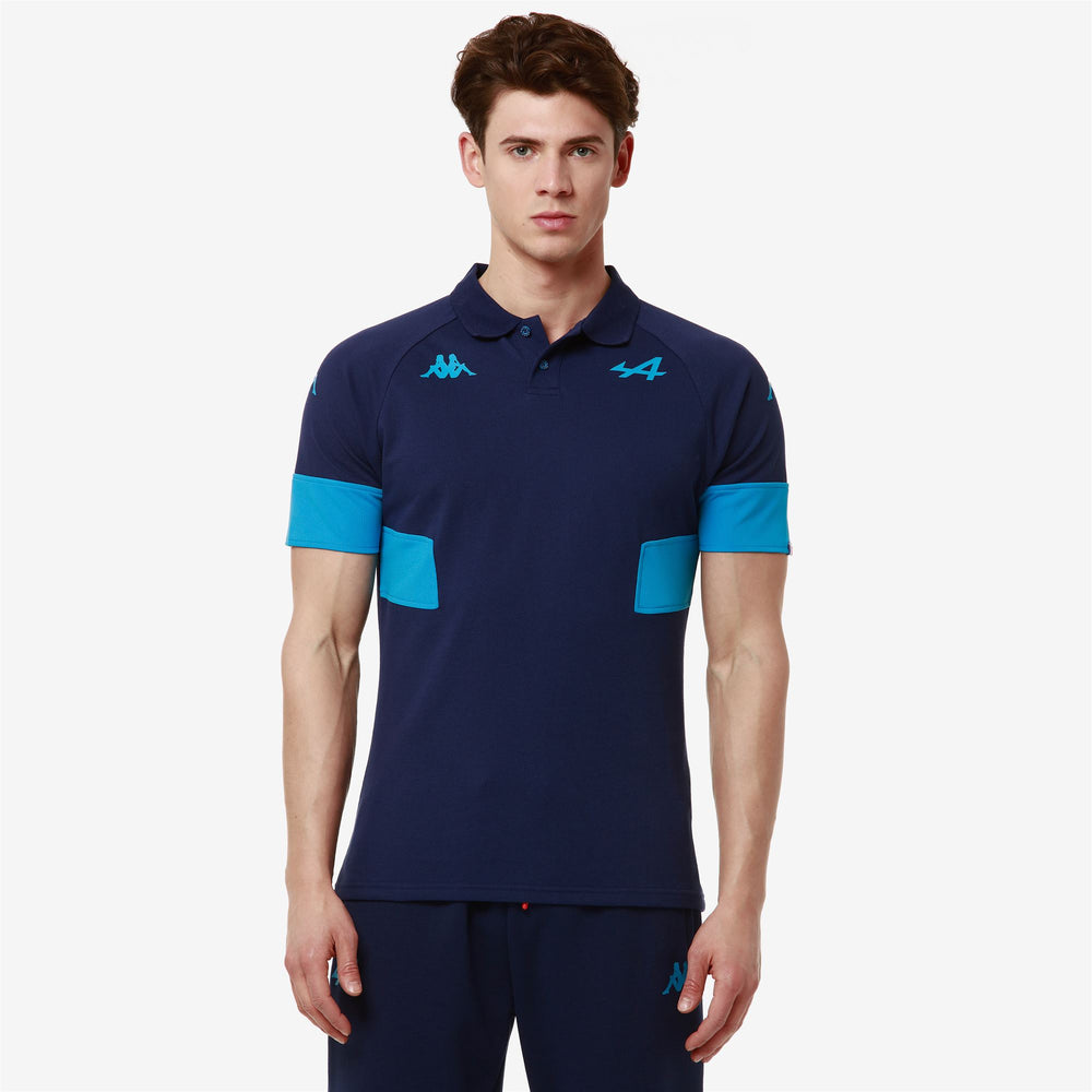 Polo Shirts Man SUPPORTER ANDOI ALPINE F1 Polo BLUE TWILIGHT - BLUE DRESDEN Detail (jpg Rgb)			
