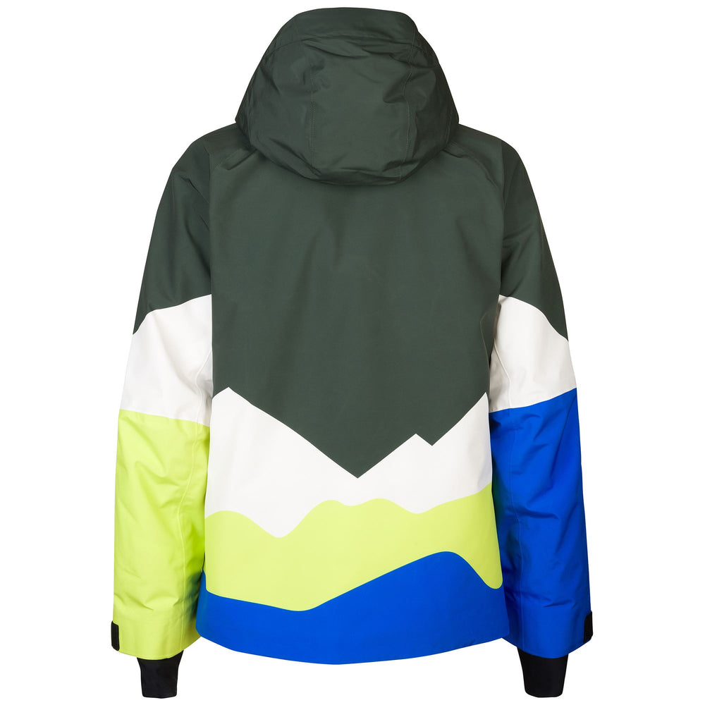 Jackets Man 6CENTO 611P Mid GRAPHIC GREEN DK - WHITE - YELLOW LIME - BLUE Dressed Front (jpg Rgb)	