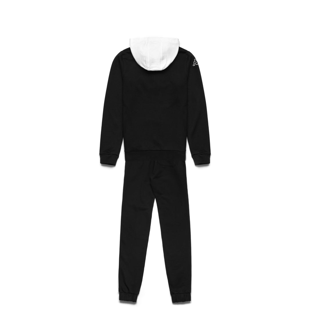 Sport Suits Boy LOGO DERK KID TRACKSUIT BLACK - WHITE Dressed Front (jpg Rgb)	