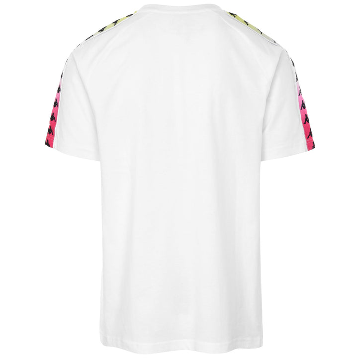 T-ShirtsTop Man 222 BANDA COEN DEGRADE T-Shirt WHITE-FUXIA-LIME Dressed Side (jpg Rgb)		