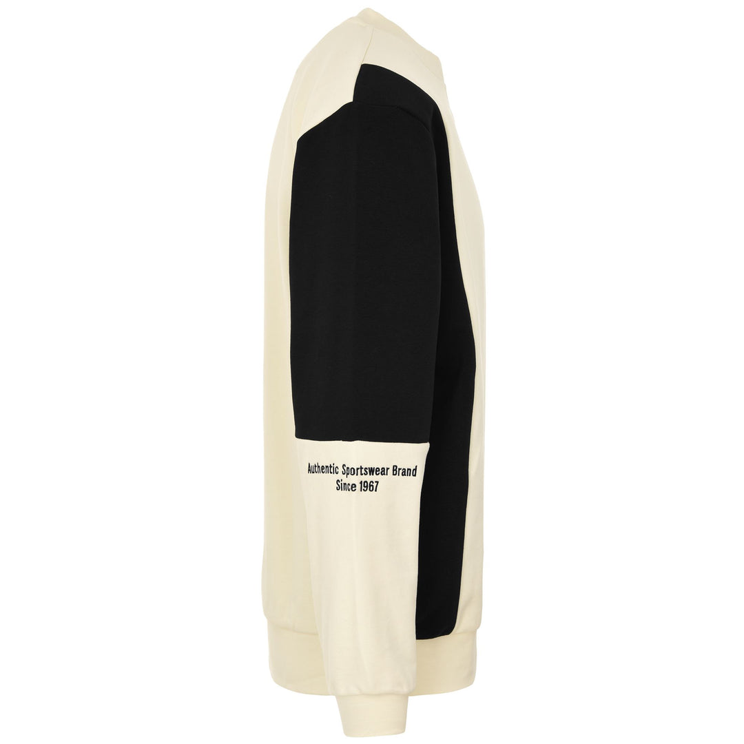 Fleece Man 222 BANDA VANTO Jumper WHITE CREAM - BLACK Dressed Front (jpg Rgb)	