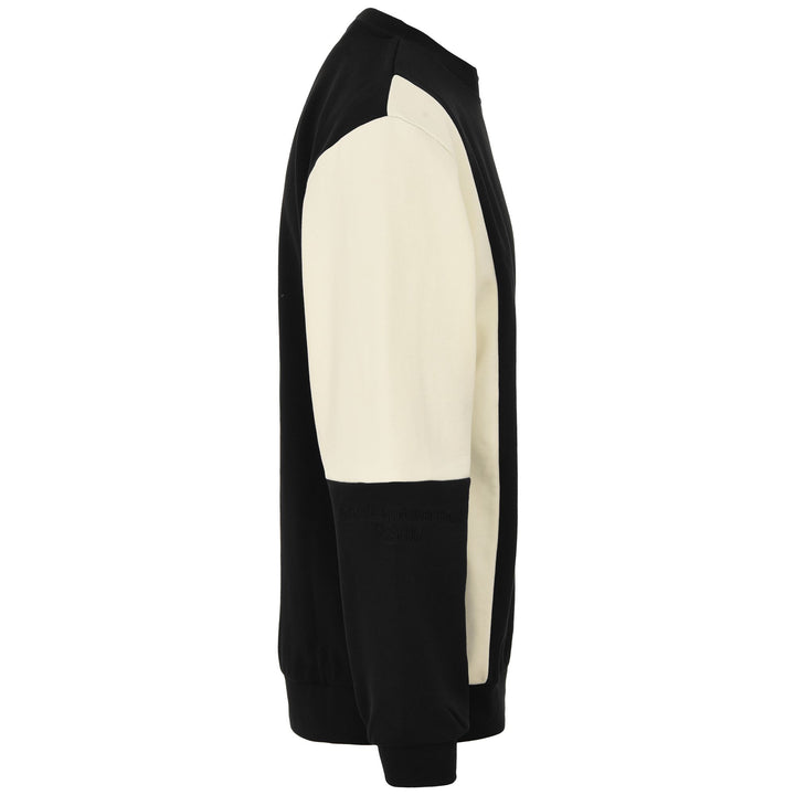 Fleece Man 222 BANDA VANTO Jumper BLACK - WHITE CREAM Dressed Front (jpg Rgb)	