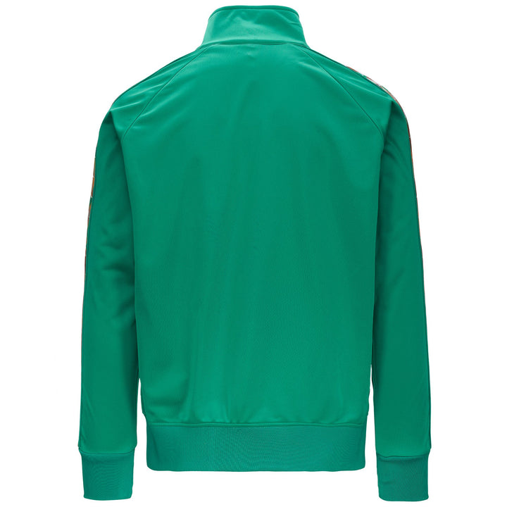 Fleece Man 222 BANDA ANNISTON GRAPHIKTAPE Jacket GREEN GRASS-WHITE-BROWN LT TOBACCO Dressed Side (jpg Rgb)		