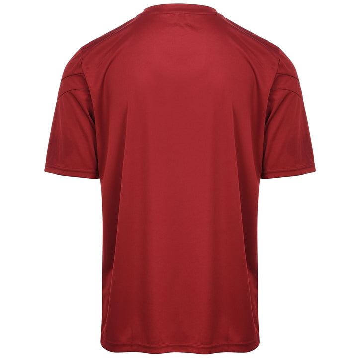 Active Jerseys Man KAPPA4FOOTBALL DOVO Shirt RED GRANATA Dressed Side (jpg Rgb)		