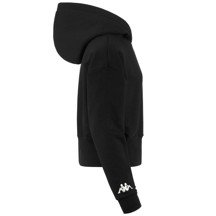 Fleece Woman AUTHENTIC VICKY Jumper BLACK-BEIGE NATURALE Dressed Front (jpg Rgb)	