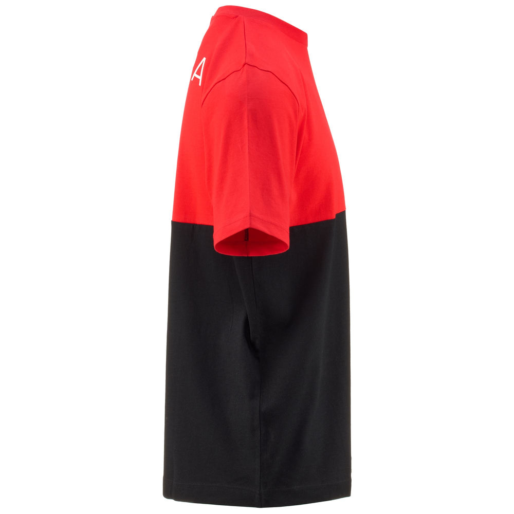T-ShirtsTop Man LOGO EDWIN T-Shirt RED FLAME - BLACK Dressed Front (jpg Rgb)	