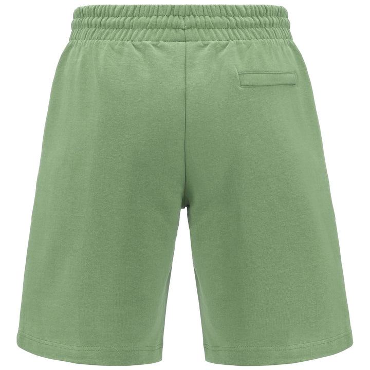 Shorts Man AUTHENTIC SPIRE ORGANIC Sport  Shorts GREEN DUSTY-WHITE ANTIQUE Dressed Side (jpg Rgb)		