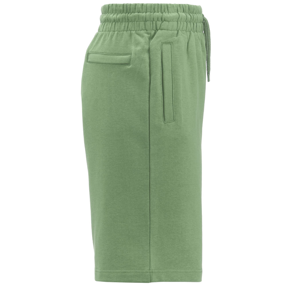 Shorts Man AUTHENTIC SPIRE ORGANIC Sport  Shorts GREEN DUSTY-WHITE ANTIQUE Dressed Front (jpg Rgb)	
