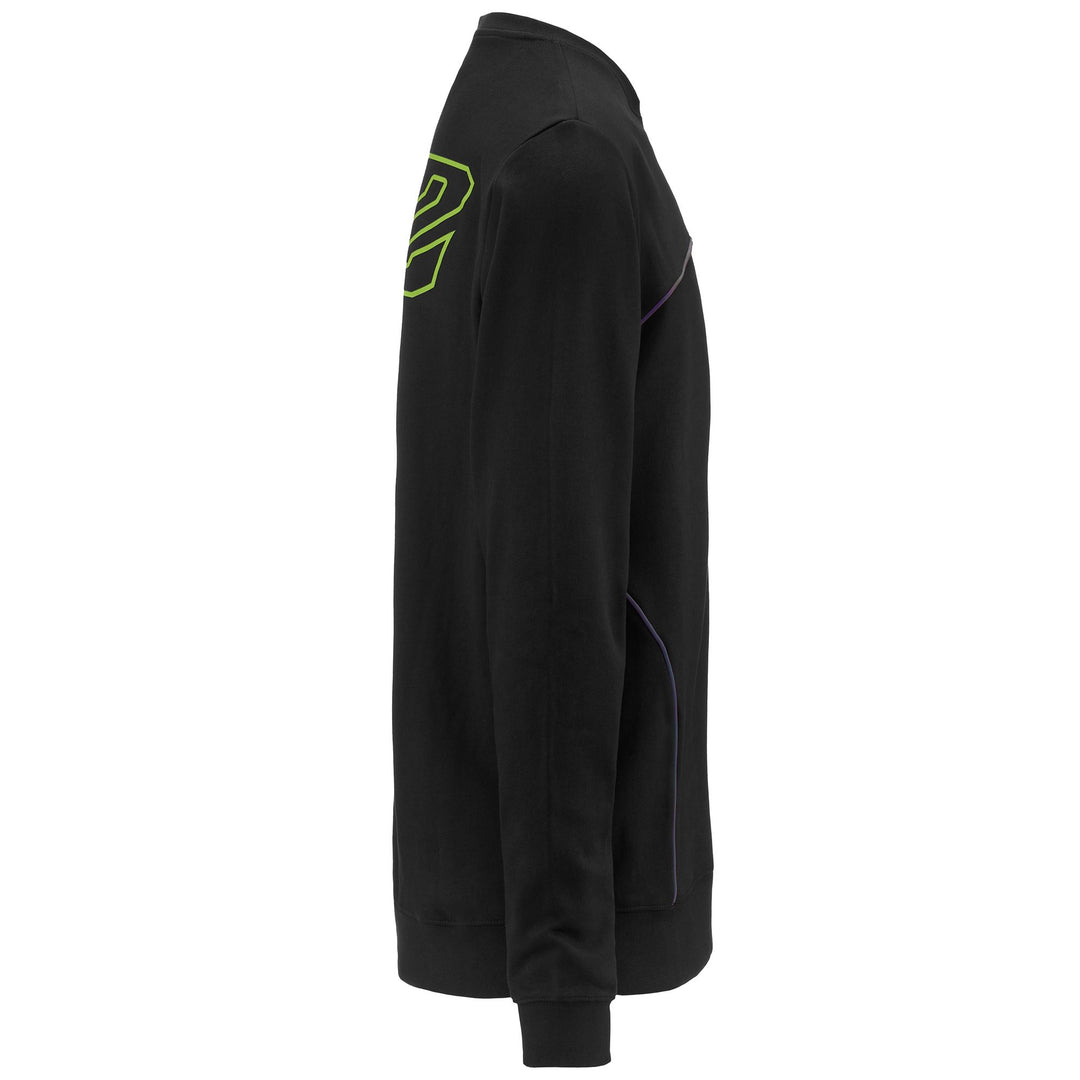Fleece Man AUTHENTIC DPG BAKS Jumper BLACK-GREY SILVER-GREEN LIME Dressed Front (jpg Rgb)	