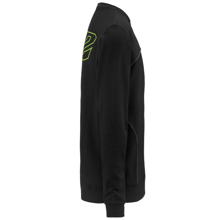 Fleece Man AUTHENTIC DPG BAKS Jumper BLACK-GREY SILVER-GREEN LIME Dressed Front (jpg Rgb)	