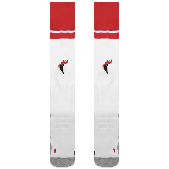 Socks Man KOMBAT SPARK PRO BARI 1PACK Knee High Sock WHITE-RED Dressed Front (jpg Rgb)	