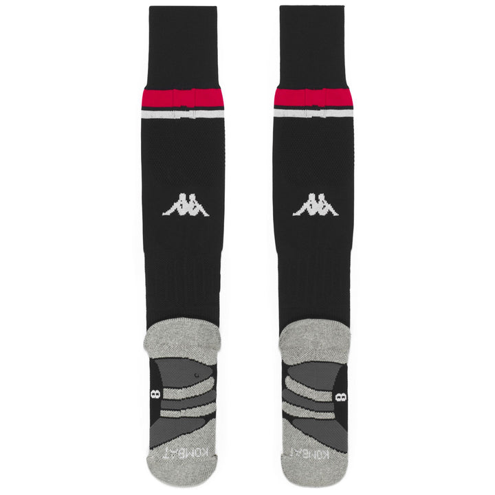 Socks Man KOMBAT SPARK PRO BARI 1PACK Knee High Sock BLACK-WHITE-RED Dressed Side (jpg Rgb)		