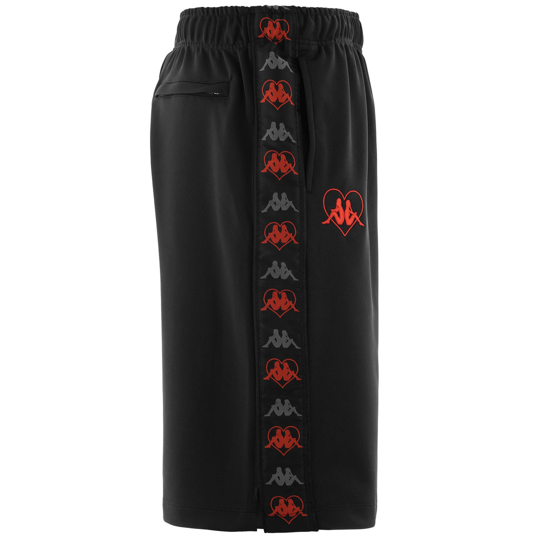 Shorts Man AUTHENTIC LIVIO Sport  Shorts BLACK-GREYDK-RED Dressed Front (jpg Rgb)	