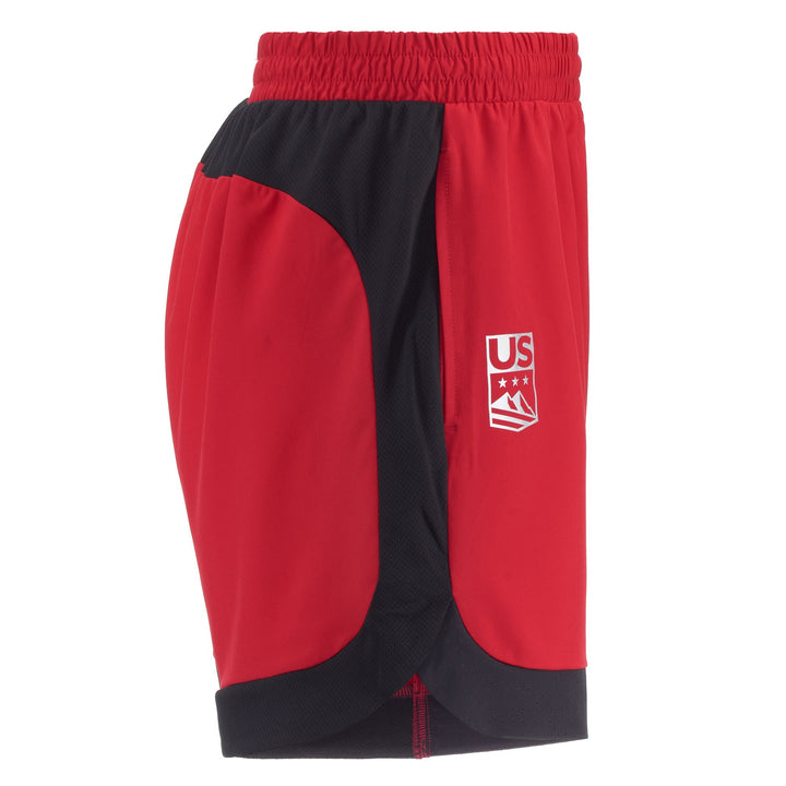Shorts Unisex KOMBAT DOTA US Sport  Shorts RED-BLUE DK NAVY Dressed Back (jpg Rgb)		